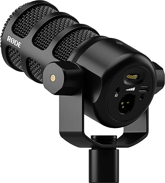 Rode PodMic USB Dynamic Broadcast Microphone with Rode SC27 Pink USB-C to USB-C Cable and StreamEye Adjustable Boom Arm