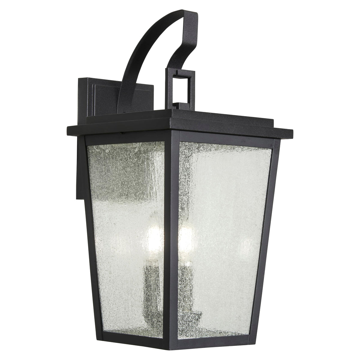 Minka Group Sierra Vista Hardwired 3-Light Outdoor Wall Light, 18.25-Inches Height , Matte Black