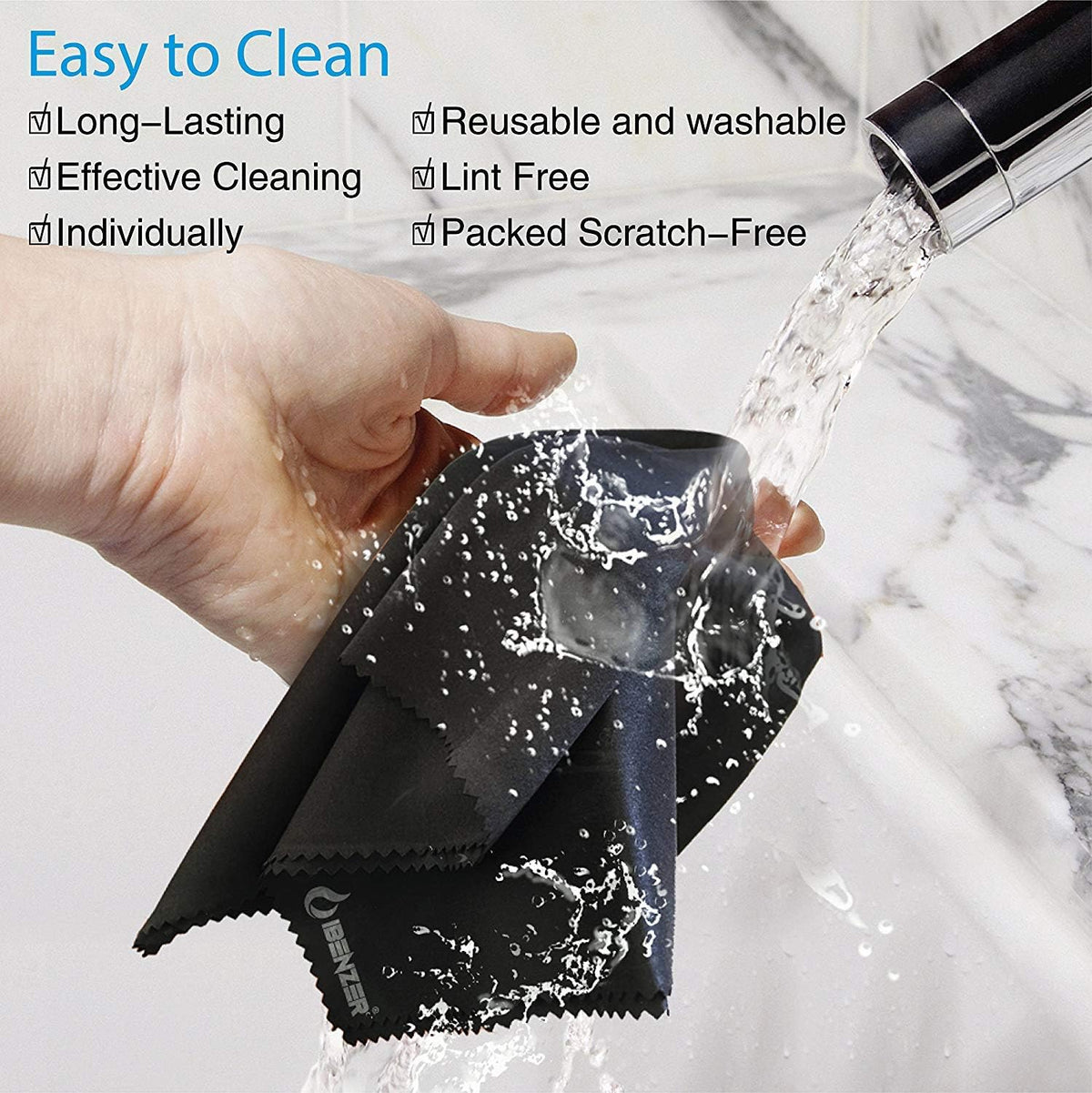 IBENZER MF01S-6P-A Microfiber Cleaning Cloths for Electronics Micro Fiber Camera Lens Cleaning Cloth, Glasses, Screens