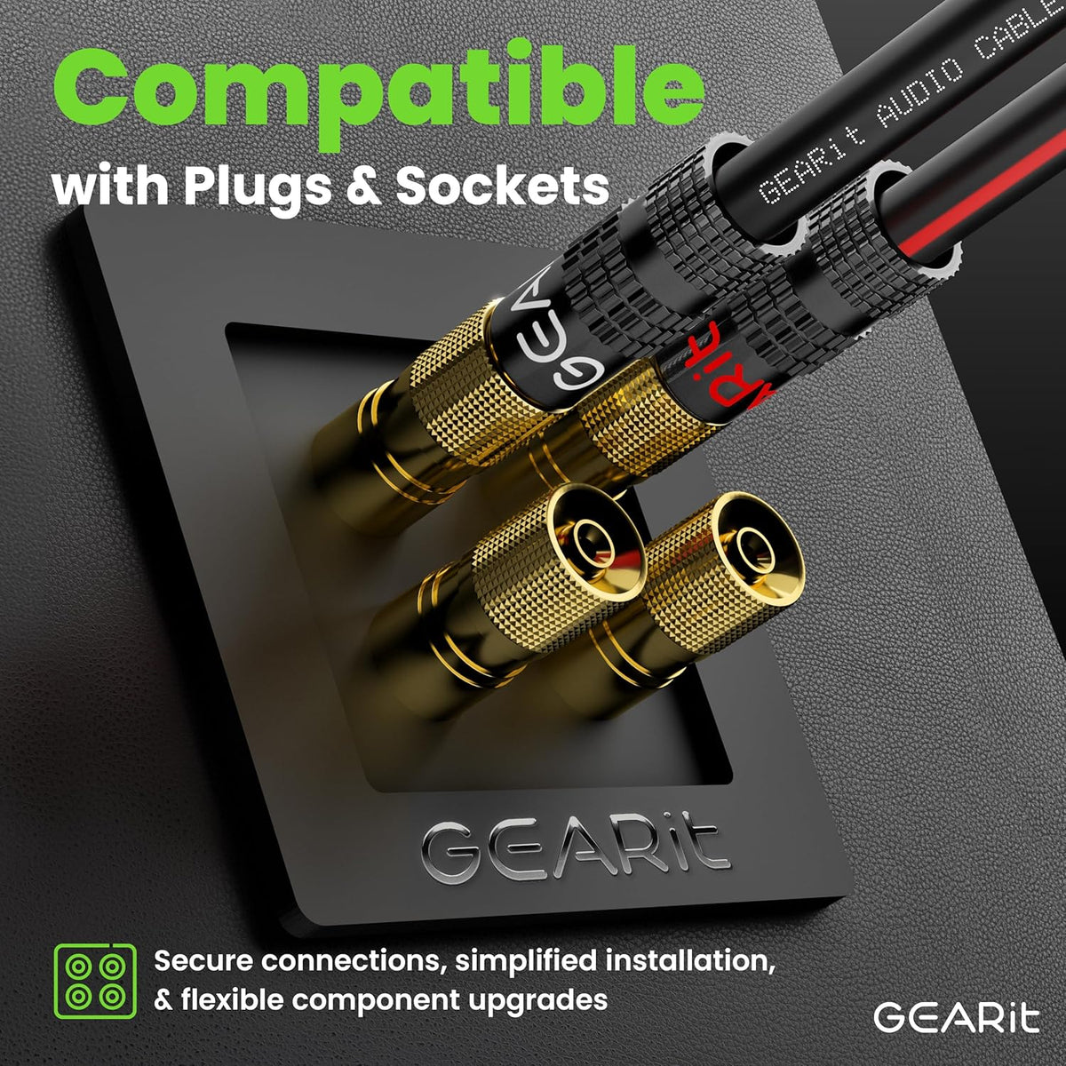 GEARit 14AWG Speaker Wire, Pro Series 14 Gauge Speaker Wire Cable (20 Feet / 6.09 Meters) Great Use for Home Theater Speakers and Car Speakers, Black