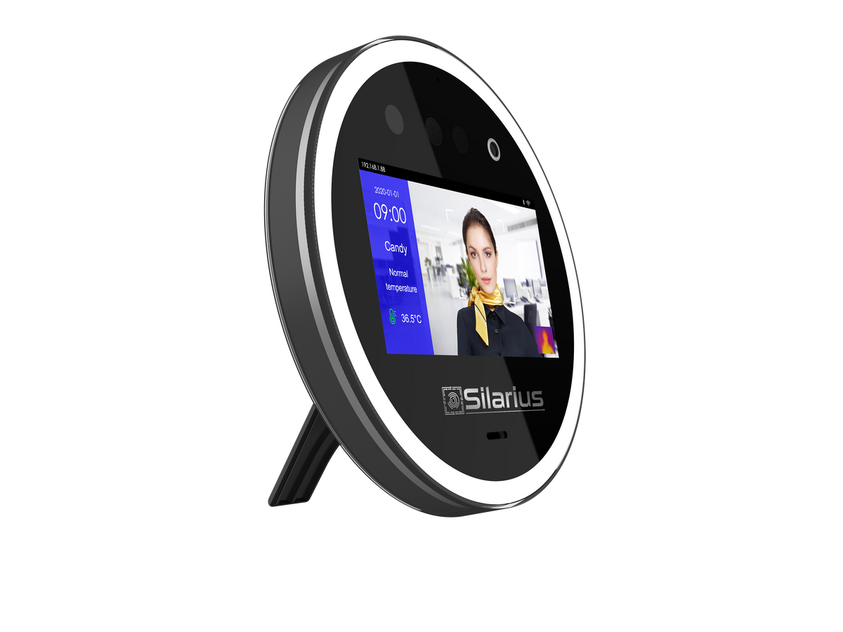Silarius SIL‐ACCESSTEMP Smart Facial Time Attendance Access Control Terminal with Temperature Measurement , Employee time management Device (NDAA Compliant)
