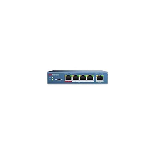 Hikvision USA DS-3E0105P-E Hikvision, L2, Unmanaged, 4 100M Poe Port, 1 100M Uplink Port, 802.3Af/at, Poe Power Budget 58W