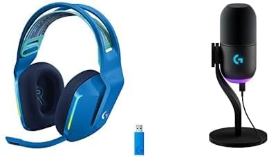Logitech G733 Lightspeed Wireless Gaming Headset +Yeti GX Dynamic RGB Gaming Microphone with LIGHTSYNC, USB - Blue