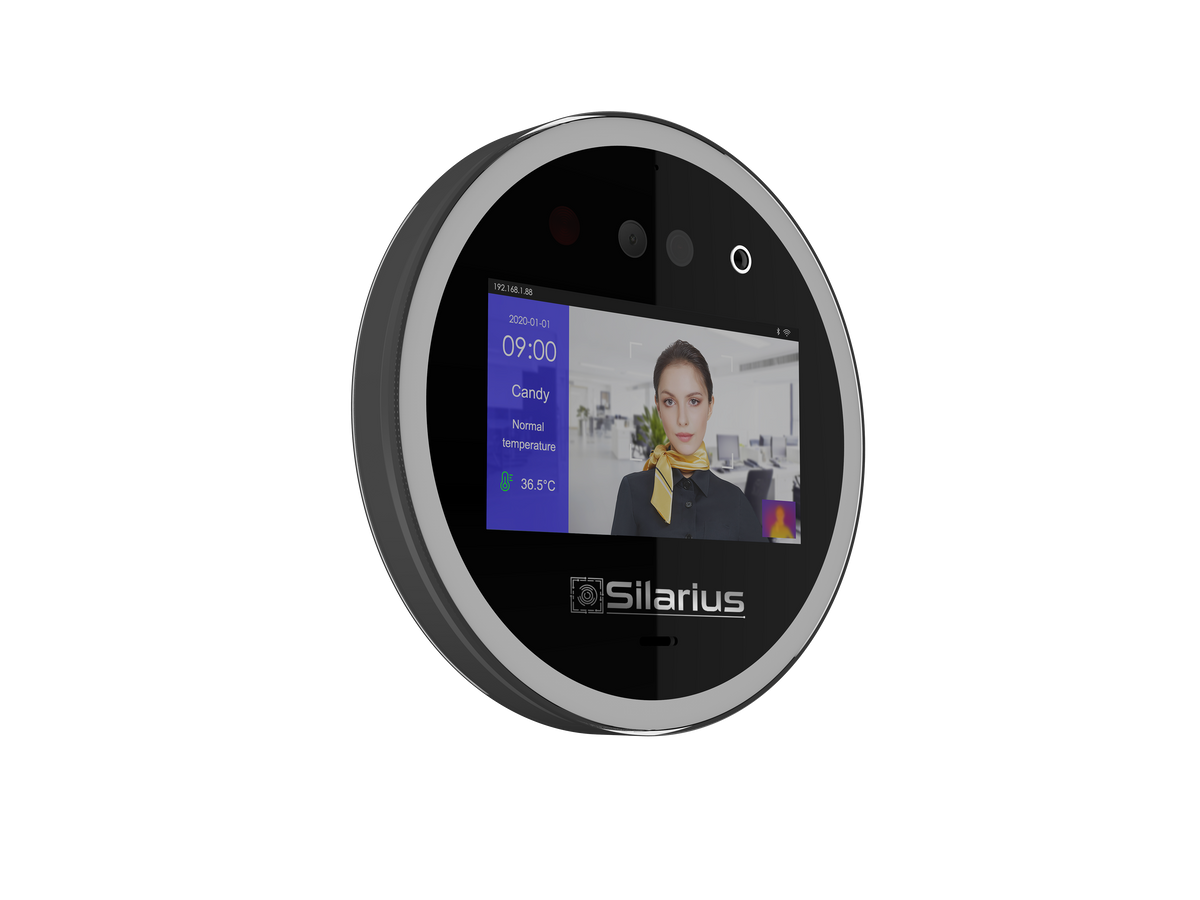 Silarius SIL‐ACCESSTEMP Smart Facial Time Attendance Access Control Terminal with Temperature Measurement , Employee time management Device (NDAA Compliant)