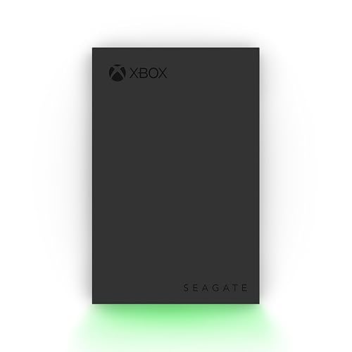 Seagate Game Drive for Xbox 2 TB External Hard Drive Portable HDD - USB 3.2 Gen 1, Black with built-in green LED bar, Xbox Certified, 3 year Rescue