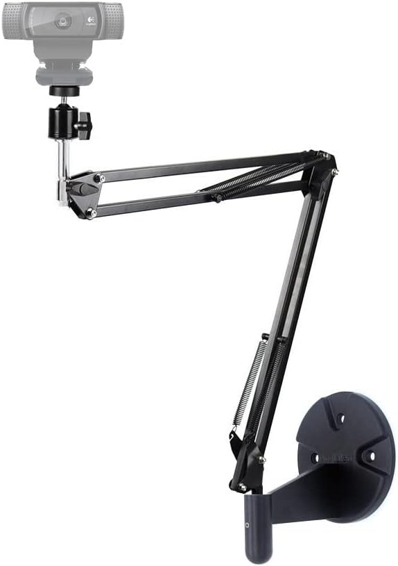 AceTaken 10'' C920s C930 C922x C925e C615 Webcam Ring Light Wall Mount, Streaming Light with Folding Arm Wall Holder