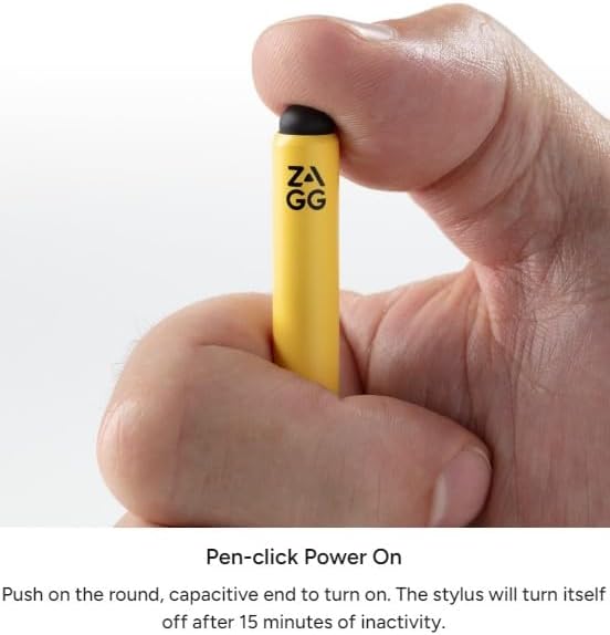 ZAGG Pro Stylus 2 with Active & Capacitive Tips, Palm Rejection, Tilt Recognition, Bluetooth Pairing, Compatible w/iPad Pro 11/12.9 (3,4, & 5 Gen)/Air 10.9/iPad 10.2/9.7/Mini 5/ iPad Air (M2) - Yellow