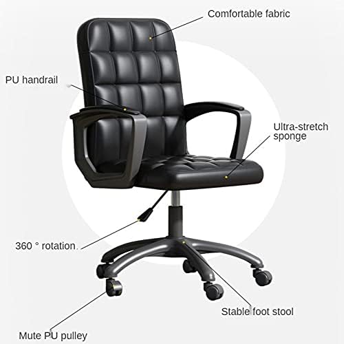 Office Chair Gaming Chair Computer Chair Computer Chair Home Furniture Gaming Chair Office Footrest Modern Simplicity Relaxing Office Chairs PU Fabric Computer Armchair (Color : Roze)
