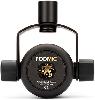 Rode PodMic Dynamic Podcasting Microphones (Pair) with 2X PSA1+ Professional Studio Boom Arms NTH-100 Professional Closed Back Over Ear Headphones XLR Cables and StreamEye Polishing Cloth