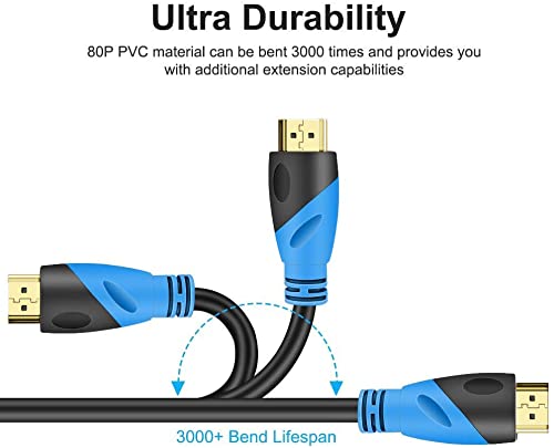 8K 5FT 2.1,48Gbps) 8K@60HZ 4K@120HZ 2K 1080P 3D PS4/PS5 HDMI Cable (HDMI Ultra High Speed Gold Plated