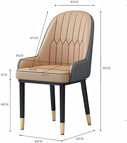 Office Chair Gaming Chair Computer Chair Living Room Furniture Design Armchairs Nordic Chair Metal Leather Material Dining Room Chairs Leisure Computer Stool (Color : White-Style)