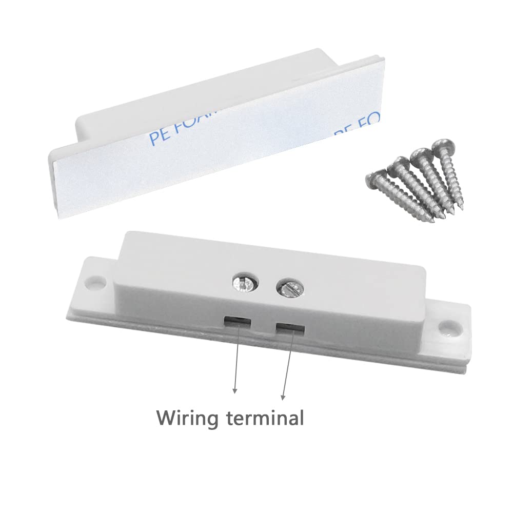10 Sets Pack of Wired Surface Mounted Alarm Magnetic Contacts Door Window Reed Switch Sensor with Double Side Tape