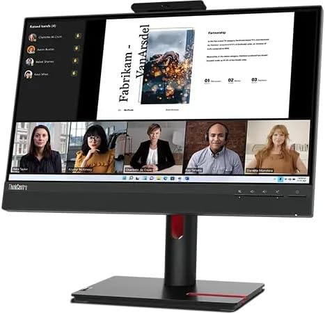 Lenovo ThinkVision TIO22 22 FHD IPS Monitor with 4ms Response Time Anti-Glare VESA Mount (100 x 100mm) Displayport HDMI Black Color (12N8GAR1UZ) 2 Pack w/DKZ Hub &amp ErgoFlexy Dual Mount Arm