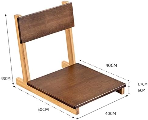 BTZHY Floor Chair Wooden Floor Chair Portable Footless Japanese Style Chair with Backrest Tatami Chair Home Bay Window Lazy Back Chair Outdoor Indoor Backrest Chair