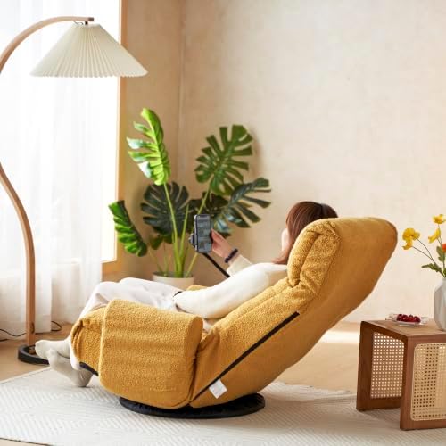 360 Degree Swivel Gaming Chair 5 Position Adjustable Ergonomic Chair with Built-in Spring Seat Bag Floor Chair with Phone Holder Lazy Sofa Chair Game Rocker