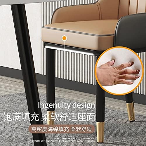 Office Chair Gaming Chair Computer Chair Living Room Furniture Design Armchairs Nordic Chair Metal Leather Material Dining Room Chairs Leisure Computer Stool (Color : White-Style)