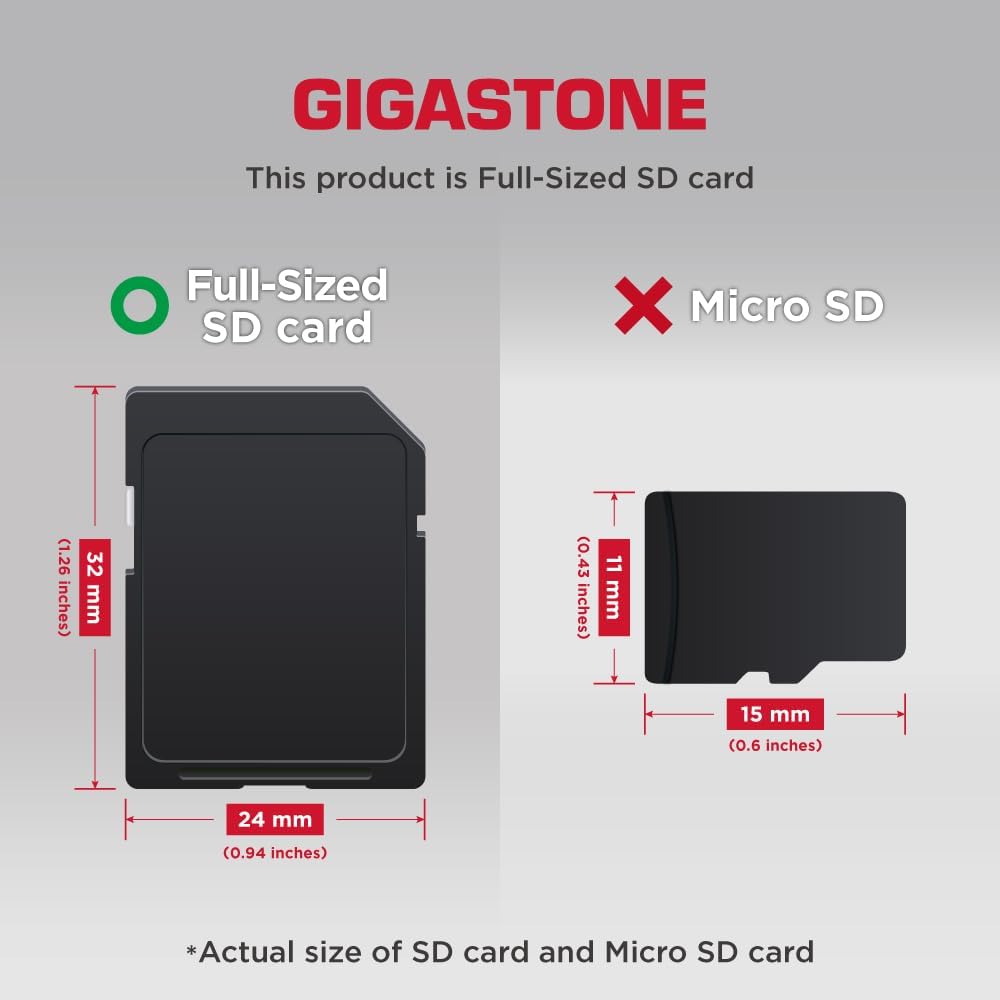 [5-Yrs Free Data Recovery] GIGASTONE 16GB SD Card 2-Pack, Camera Pro, A1 V10 SDHC Memory Card Compatible with SPYPOINT TACTACAM Trail Camera, with 2 Mini Cases.