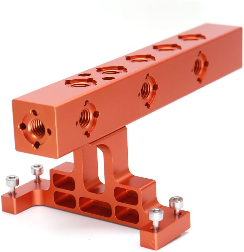 Lightweight Top Handle, Camera Top Handle Grip, Universal Handle with 5X 3/8'' Screw Adapters for DSLR Camera Rigs - Orange