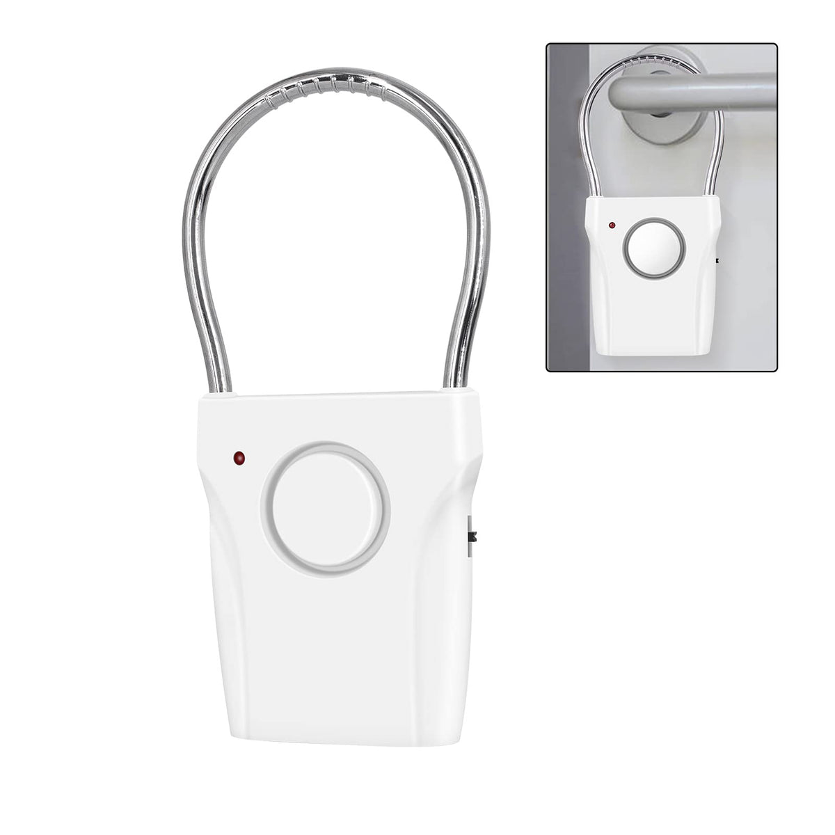 JIAN BOLAND Door Handle Alarm - Vibration-Activated Security Alert with 120DB Audible Alarm, Effective up to 500FT - Ideal for Travel, Hotels