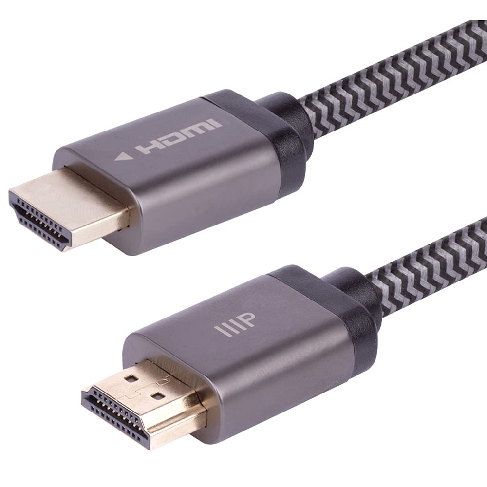 8K 2.1, 8K@60Hz, 4K@120Hz, 48Gbps, CL2 10ft, Monoprice Certified Ultra High Speed HDMI Cable - Braided - HDMI HDR, VRR