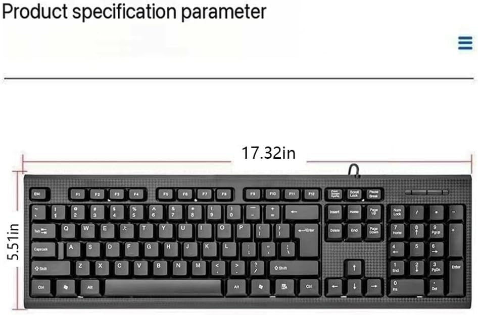 Guiheng Wired Computer Keyboard, Plug Play USB, Large Number Pad, LED IndicatorsErgonomic, Foldable Stands,Anti-Wear