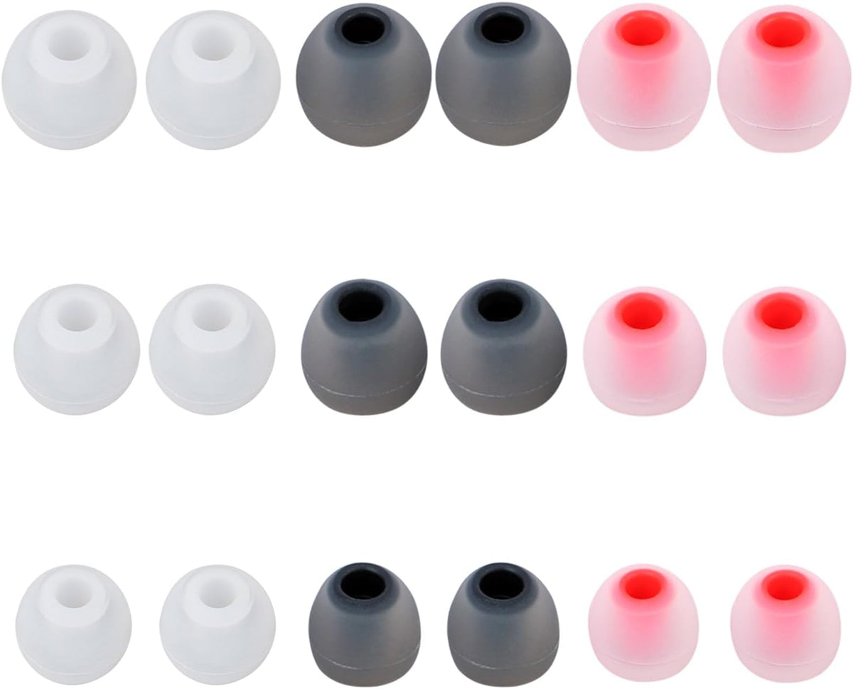 Earbud Replacement Tips Silicone Earbud Tips Earbud Covers Fit for in-Ear Headphones (Inner Hole 3.8mm -5.1mm) Ear Tips Earbud Rubber Tips 9 Pairs S/M/L