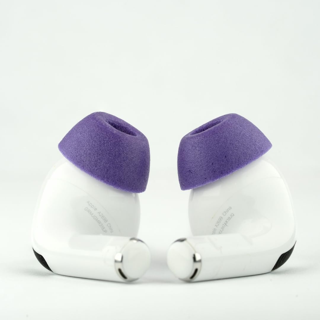Comply TrueGrip MAX | Premium Memory Foam Replacement Earbud Tips for Apple AirPods Pro 1 & 2 | Long Lasting Comfort, MAX Durability, Secure Fit, Superior Noise Isolation| Purple (Small) (1 Pair)