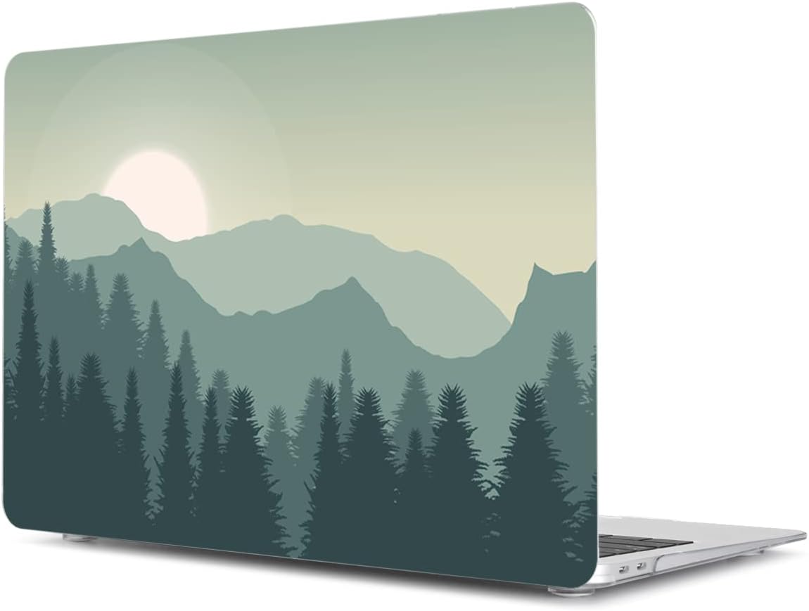 Teryeefi Compatible with MacBook Pro 13 inch Case 2022 2020-2016 Release Model: A2338 M2/M1 A2251 A2289, Plastic Hard Shell Case & Keyboard Cover for MacBook Pro 13 with Touch Bar, Forest