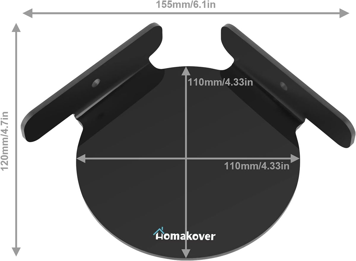 Homakover 2 Pack Acrylic Mini Circular Corner Shelf Mount for Security Cameras, Baby Monitors, Plants & More, Universal