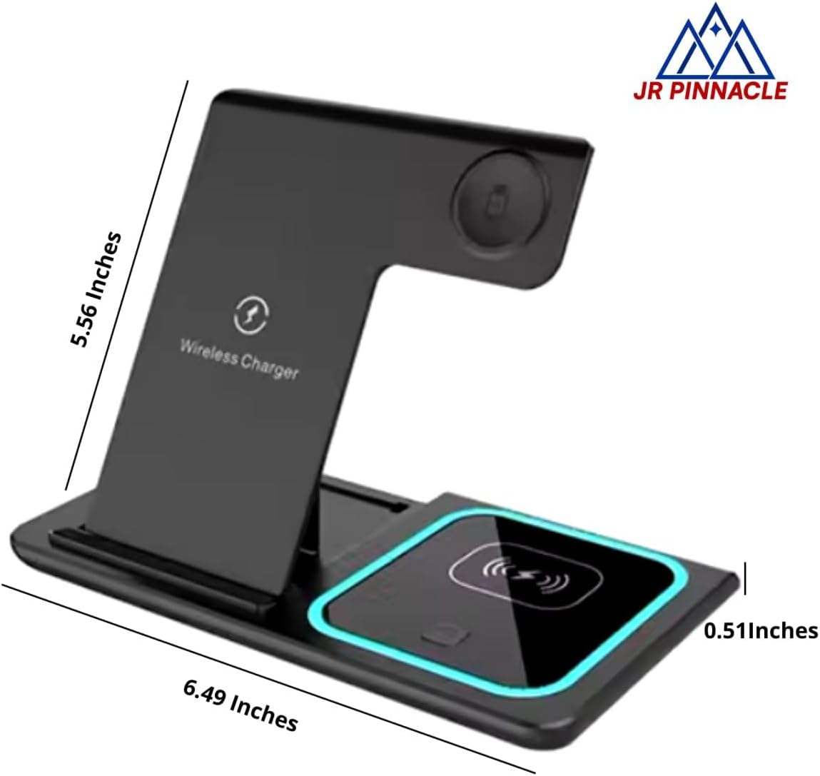3 in 1 Wireless Charging Station for Apple Watch, iPhone, AirPods – Fast Magnetic Charger Dock Compatible with iPhone 16/15/14, Apple Watch Series, AirPods Pro – JR PINNACLE