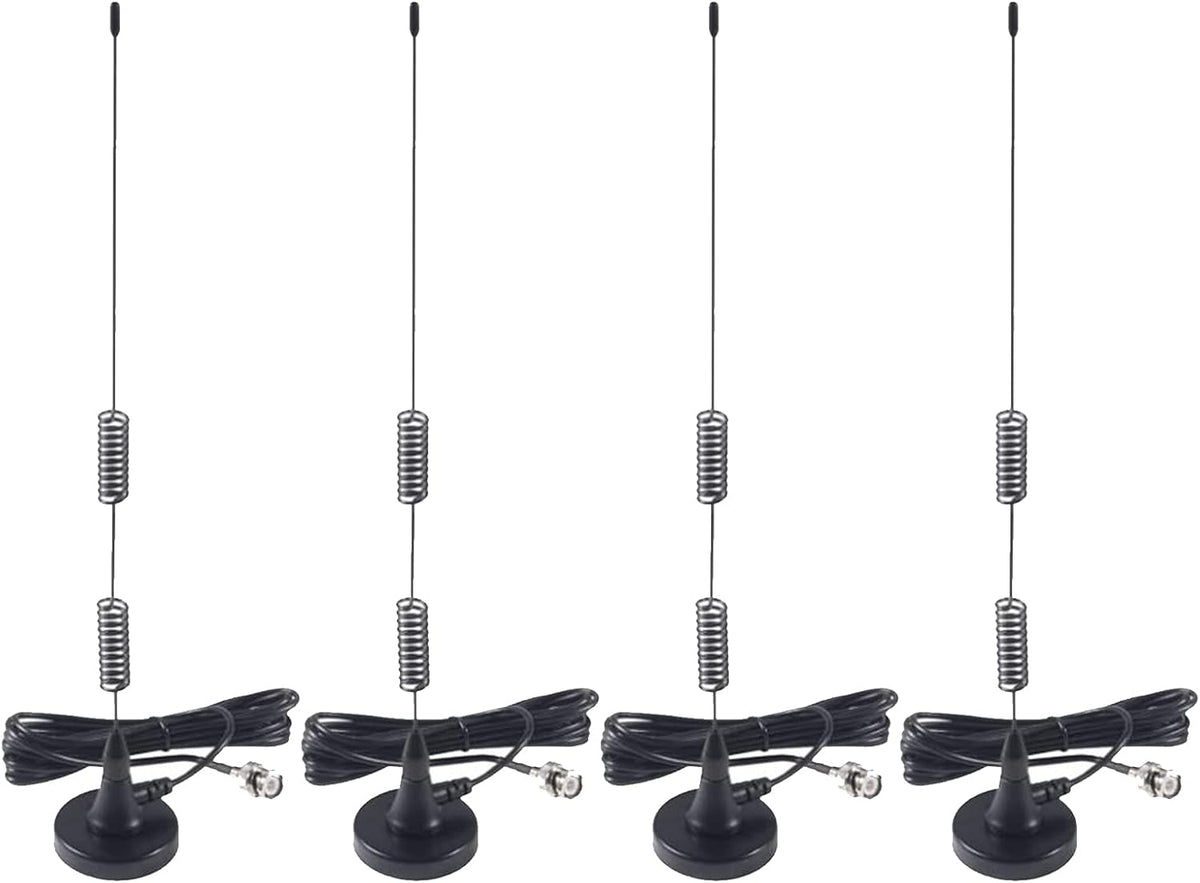 AEDIKO 4pcs 20-1300MHz Police Scanner Antenna - HF VHF UHF Ham Radio BNC Male Antenna for Radio Shack Police Radio