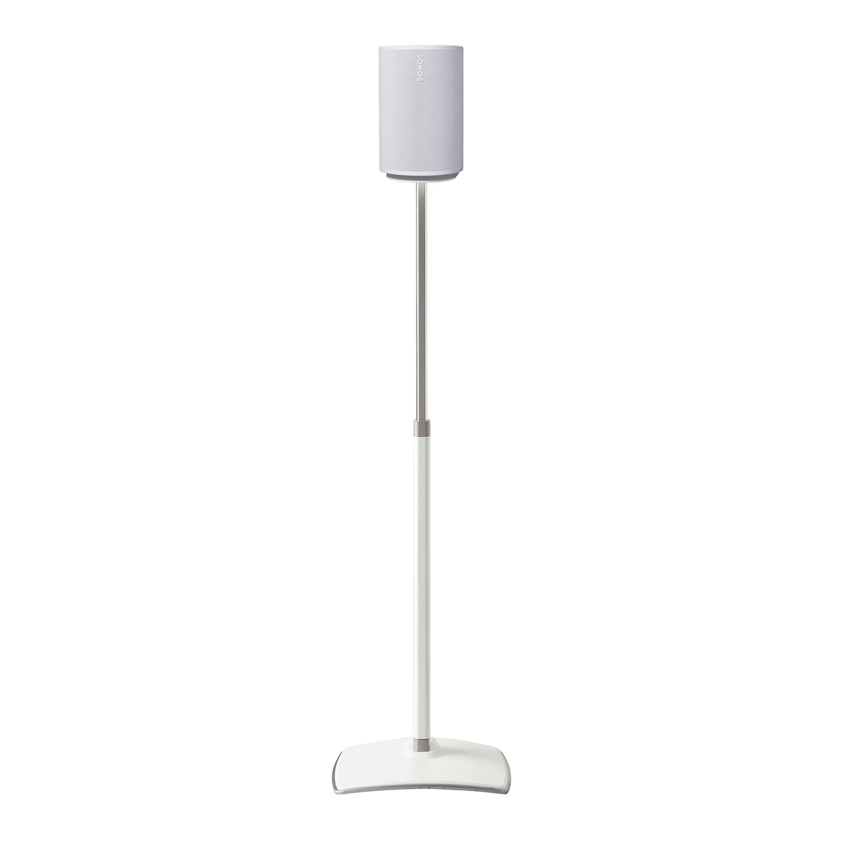 Sanus Speaker Stand for Sonos Era 100 Speakers - Height Adjustable Single Stand w/Easy 3 Step Install - Includes Rubber Feet & Carpet Spikes - White