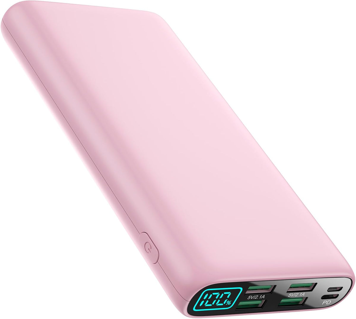 Portable Charger 38800mAh,LCD Display Power Bank,5 USB Outputs Battery Pack Backup,USB-C in&out Dual Input Phone Charging Compatible with iPhone 16/15/14/13 Pro,Android Samsung Galaxy Pixel Nexus-Pink
