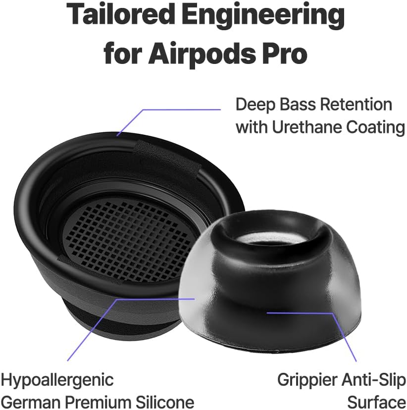 AZLA Crystal for Airpods Pro 1st & 2nd Gen (M) – Airpod Pro Ear Tip Replacement – Airpod Pro Tips with Premium Silicone