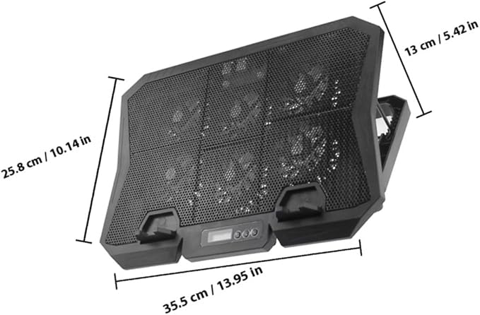 Laptop Cooling Pad 15.6 Inch Quiet Laptop Fan Cooler Stand with Adjustable Speed and Blue Light for PC Notebook Cooling