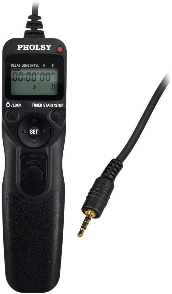 PHOLSY P6 Timer Remote Control Cable with Intervalometer for Panasonic S5, S1H, S1RM, S1R, S1M, S1, G95, G91, FZ10002, G9, GH5, G85, G81, GX8, GX7, GH4, GH3, FZ2500, FZ2000, FZ1000, FZ300, FZ200