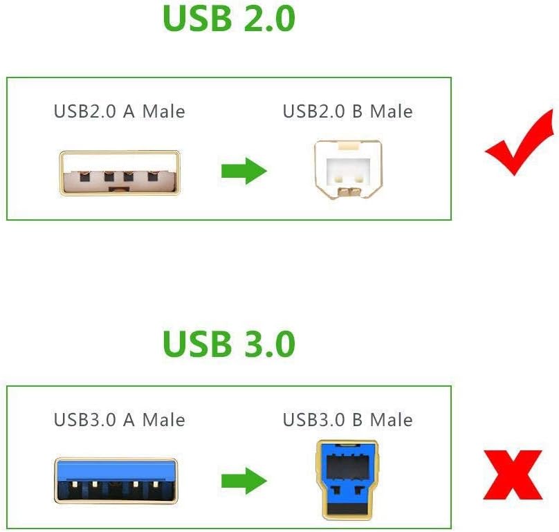 6ft 2.0 HL-2170W HL-2220 HL-2280DW USB Cable Cord Lead for Brother Printer