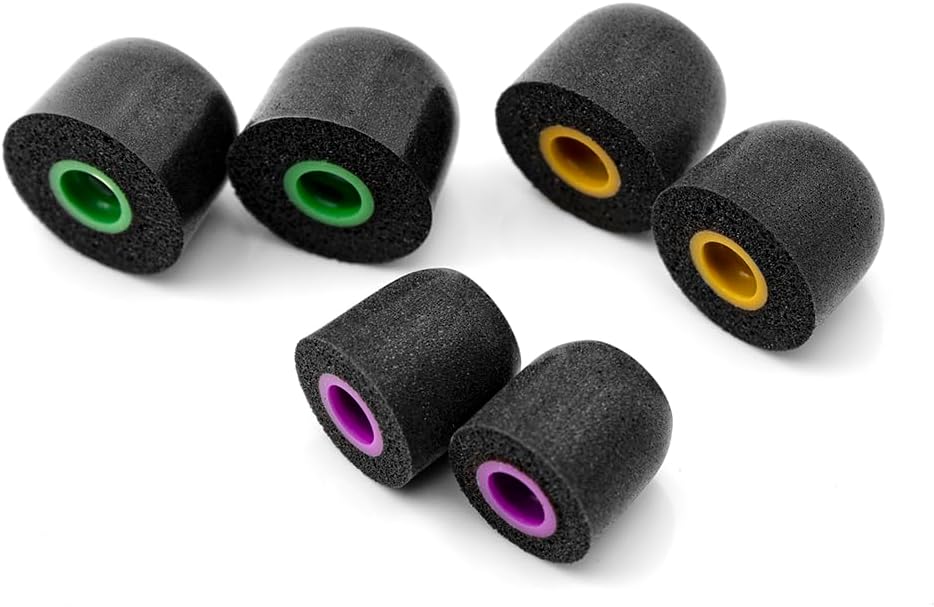 Linsoul Tripowin TP45 Spiral Groove Memory Foam Eartips, 2 Pairs in Ear Monitor Ear Plugs Suitable for 4.5mm-6.5mm Earphone Nozzle (L)