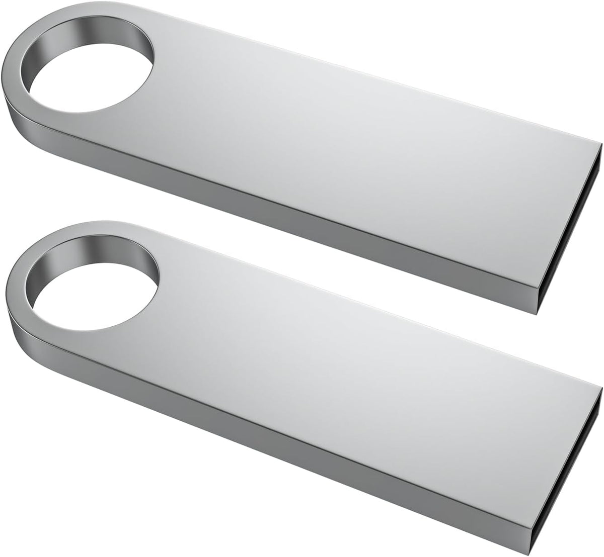 ABLAZE 4GB Flash Drive 2 Pack, Metal USB 2.0 Thumb Drives with Keychains USB Stick Pendrive (Sliver)