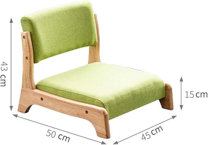 BTZHY Floor Chair Wooden Tatami Chair Floor Chair with Upholstery Lazy Susan Meditation Floor Seat for Bay Window Living Room Bedroom(Orange LeatherWood)