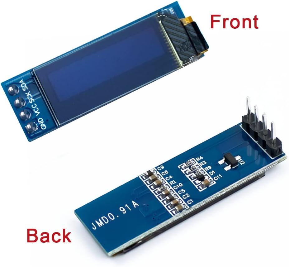 Hosyond 5 0.91 Inch I2C 3.3V~5V Pcs OLED Display Module IIC OLED Screen DC Compatible with Arduino Raspberry PI (White
