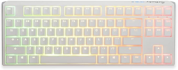 Ducky One 3 TKL Pure White Hotswap RGB Mechanical Keyboard (Cherry MX Silent Red)