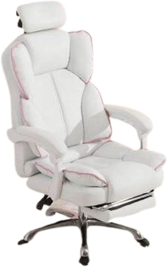YYDS Chair Reclining Esports Chair Office Boss Chair Luxury Ergonomic Computer Gaming Chair Household Armchair with Footrest Ergonomically (Color : Pink Size : Aluminum Alloy feet)