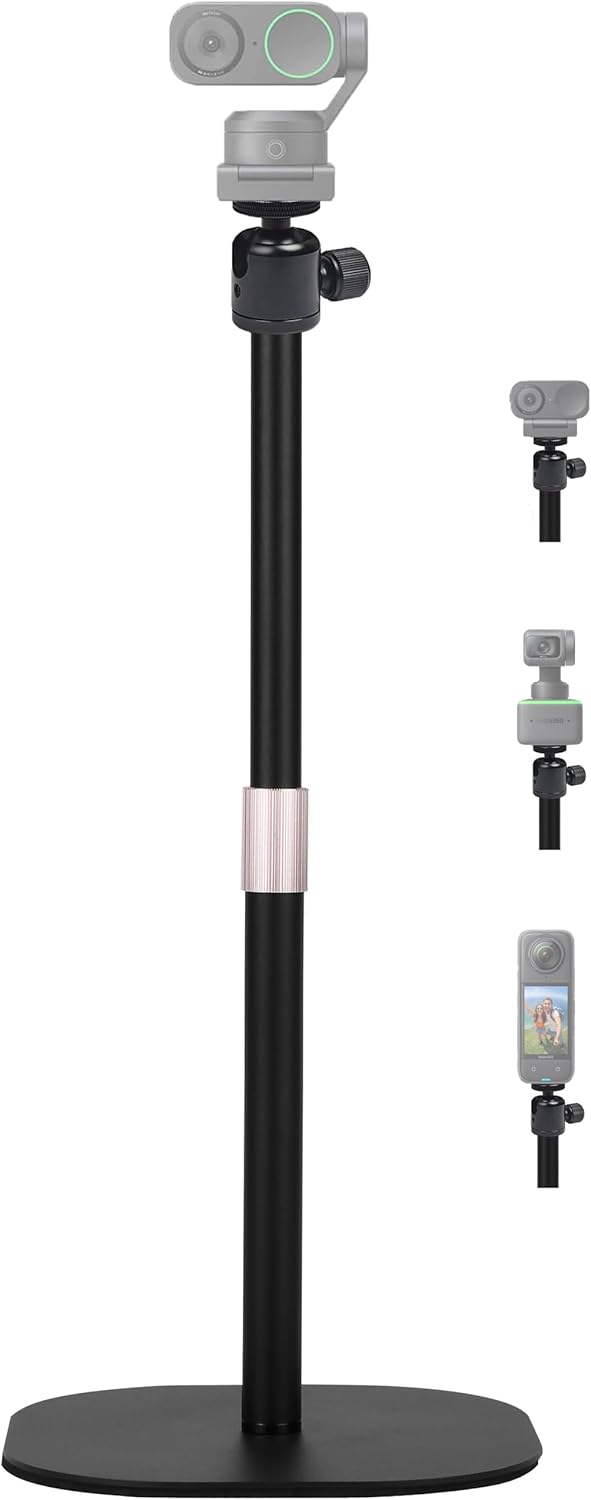 AceTaken 18-inch Insta360 2 2C 2/Link 2C/Link 4K X4 X3 X2 Desktop Webcam Stand, Heavy-Duty Webcam Tripod Holder