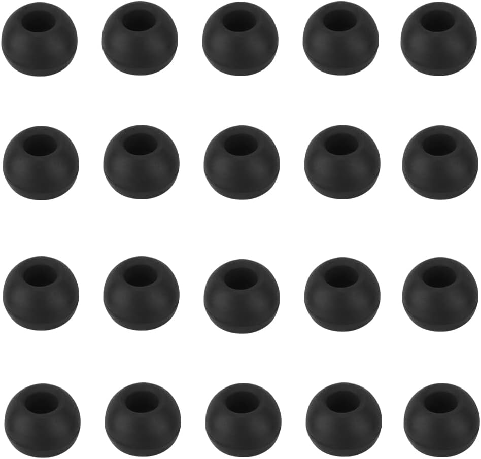 Earbud Replacement Tips - Silicone Earbud Caps for In-Ear Headphones, Black Large 10 Pairs