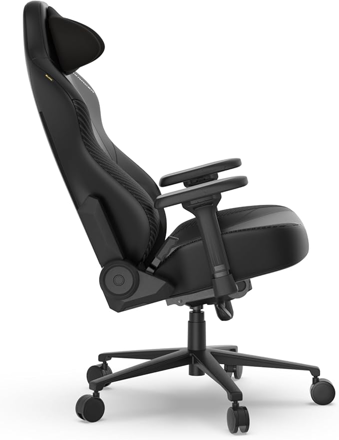 DXRacer Craft L Video Gaming Chair for Adults Ergonomic Office Reclining Computer Chair with Magnetic Head Pillow and Lumbar Support Racing Style Height Adjustable (EPU Leatherette Black)