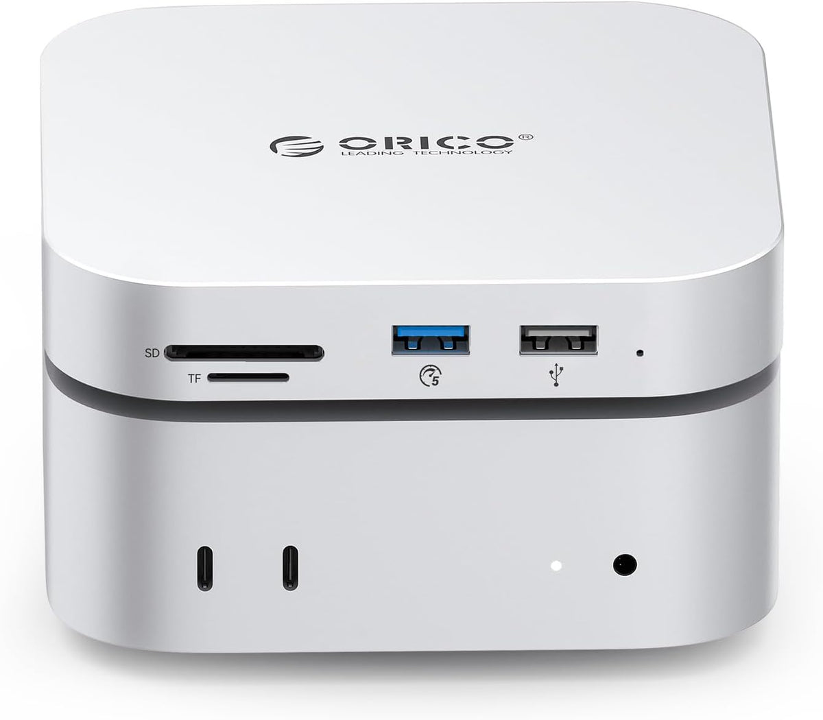 ORICO MiniMate SE Mac mini M4 512GB Storage & Docking Station, External SATA SSD (Non-Removable) 5Gbps(480MB/s), USB A*4, USB-C, SD/TF 3.0, 3.5mm Audio, Includes 2 Cables – M4SE