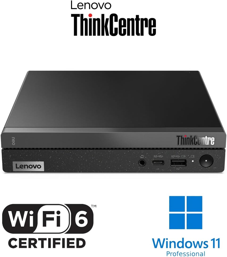 Lenovo ThinkCentre 50q Gen 4 Business Mini Desktop, 13th Gen Intel Core i5-13420H, 16GB RAM, 1TB PCIe SSD, Display Port, RJ-45, HDMI, Wi-Fi 6, Windows 11 Pro, Black
