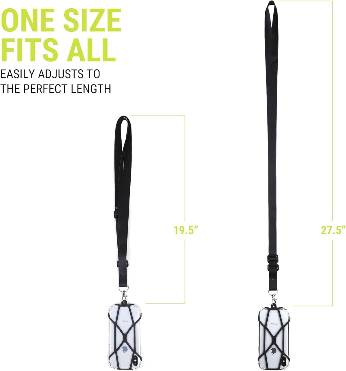 Gear Beast Universal Crossbody Cell Phone Lanyard Compatible with iPhone, Galaxy & Most Smartphones, Phone Case Holder & Cross Body Strap Black