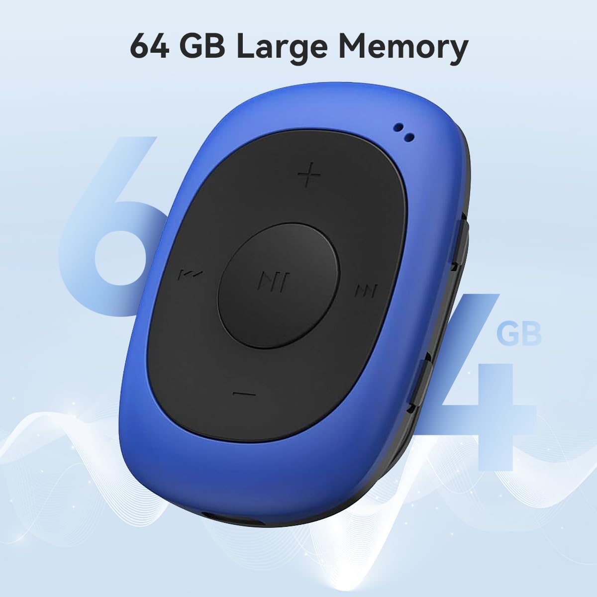 AGPTEK 64GB MP3 Clip Player with FM Shuffle, Portable Music Player with Sweatproof Silicone Case for Sports